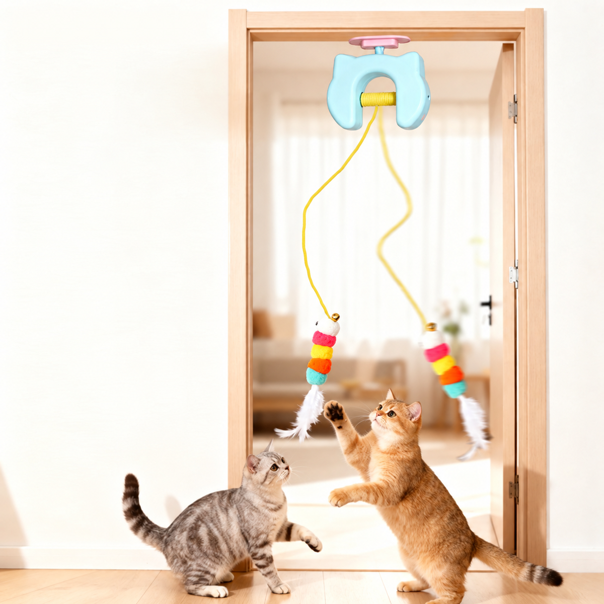 Interactive Hanging Cat Yo-Yo Toy Set